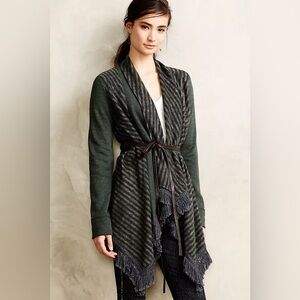 Anthropologie ELISE Blanket Cardigan by Saturday Sunday Green Grey Small